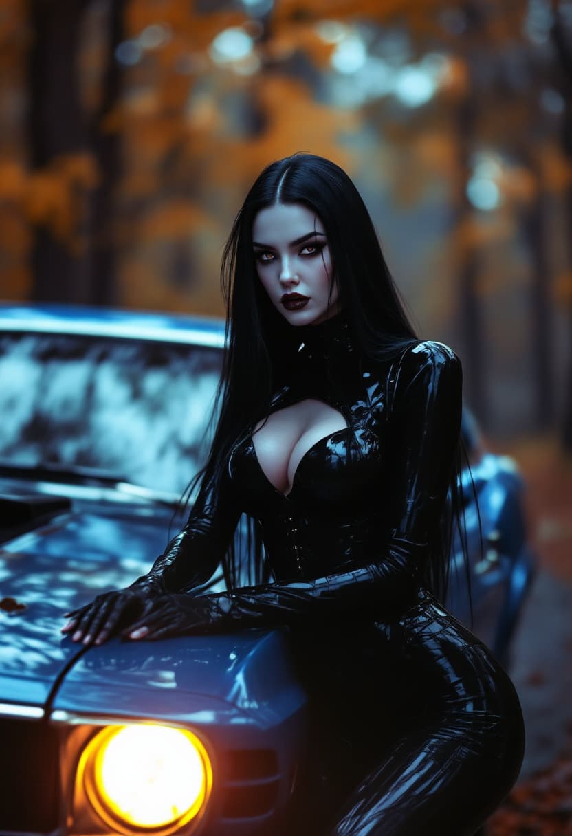 AI generated: a professional photo of a exceptionally of a Hyper-realistic futuristic portrait of a vampire babe, ...