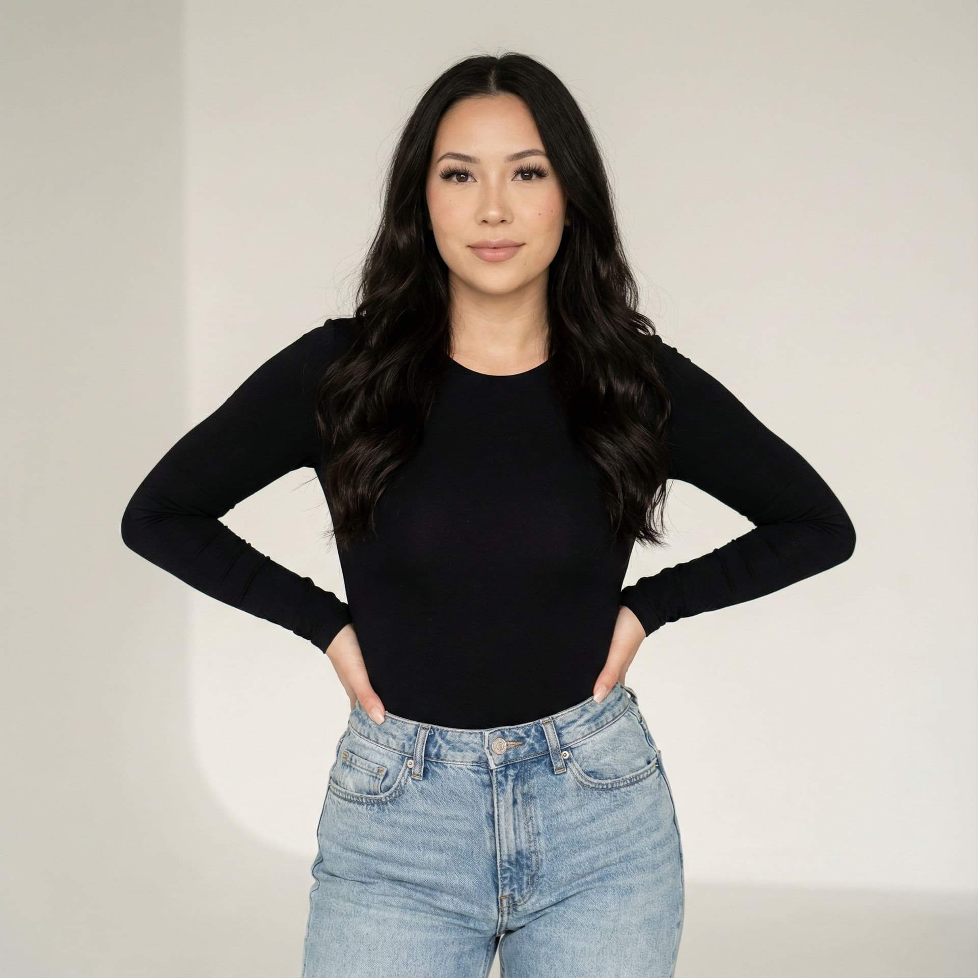 AI generated: Ultra-photorealistic full-body portrait of an adult woman (age 25+), Filipina/Asian appearance with ...