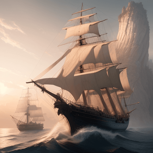 AI generated: Photo of a ultra realistic sailing ship, dramatic light, pale sunrise, cinematic lighting, battered,...