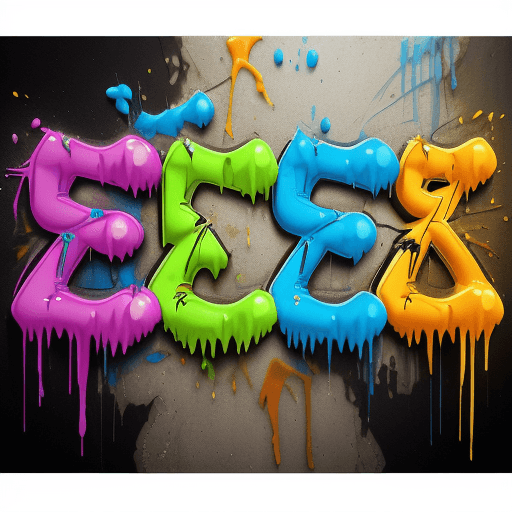 AI generated: Thick Hot graffiti 3D word art, photography, rainbow goo, rainbow paint --beta --upbeta, ultrarealis...