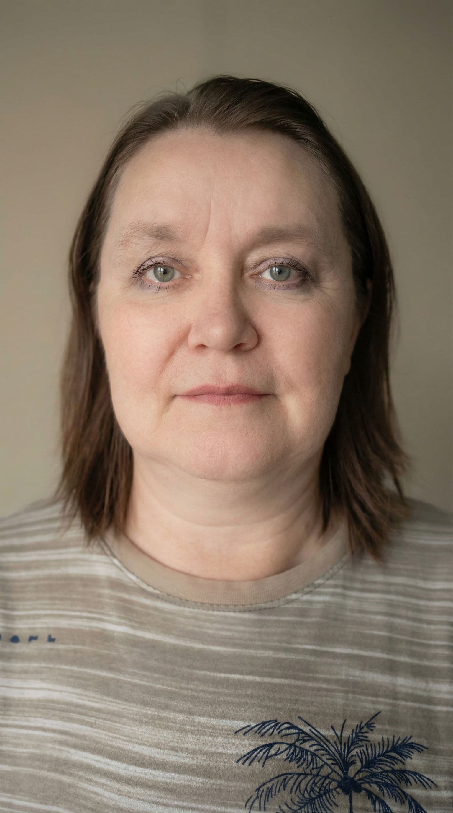 AI generated: realistic portrait in soft tones neutral background
