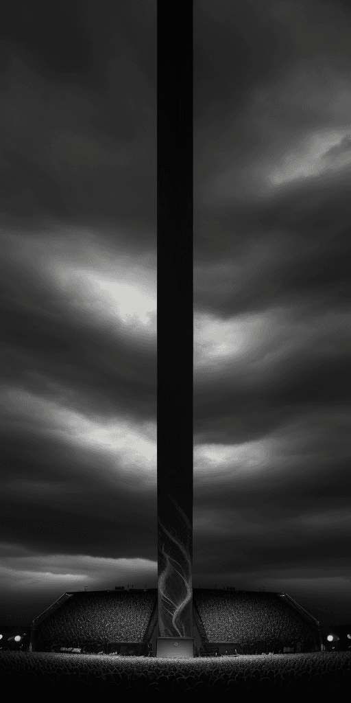 AI generated: concert dark evil sky , epic , 8k , hd , brown, brown, gray, black and white tones , cloud 