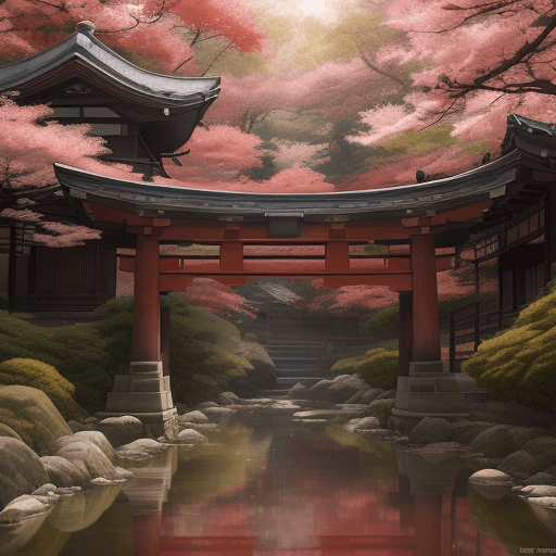 AI generated: anime korean anime korea, in the style of tj drysdale, zen-like tranquility, dappled, light red and ...