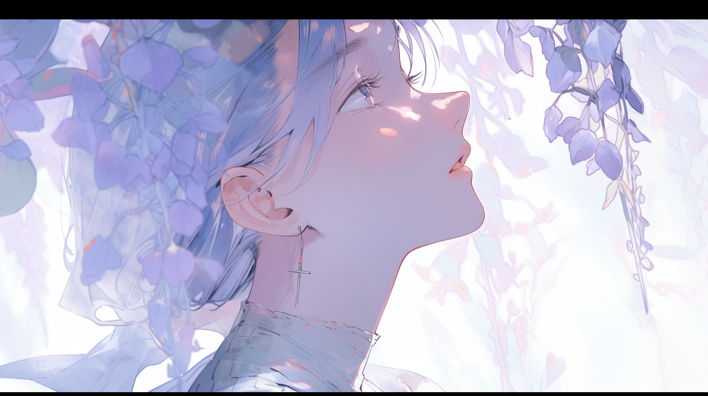 AI generated: Leaves, lavender colors, soft water color painting, high resolution --ar 16:9 --niji 5