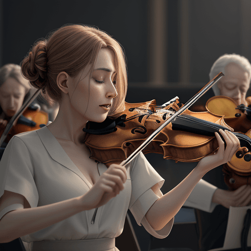 AI generated: a 4k hyperrealistic image of an orchestra generating beautiful musical vibration that are healing a ...
