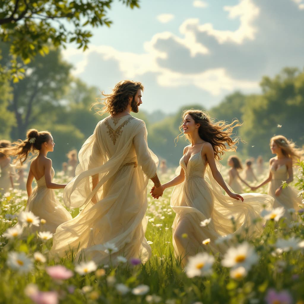 AI generated: Scene 2: Beauty and Choice
Handsome, glowing figures known as the sons of God watch beautiful daught...
