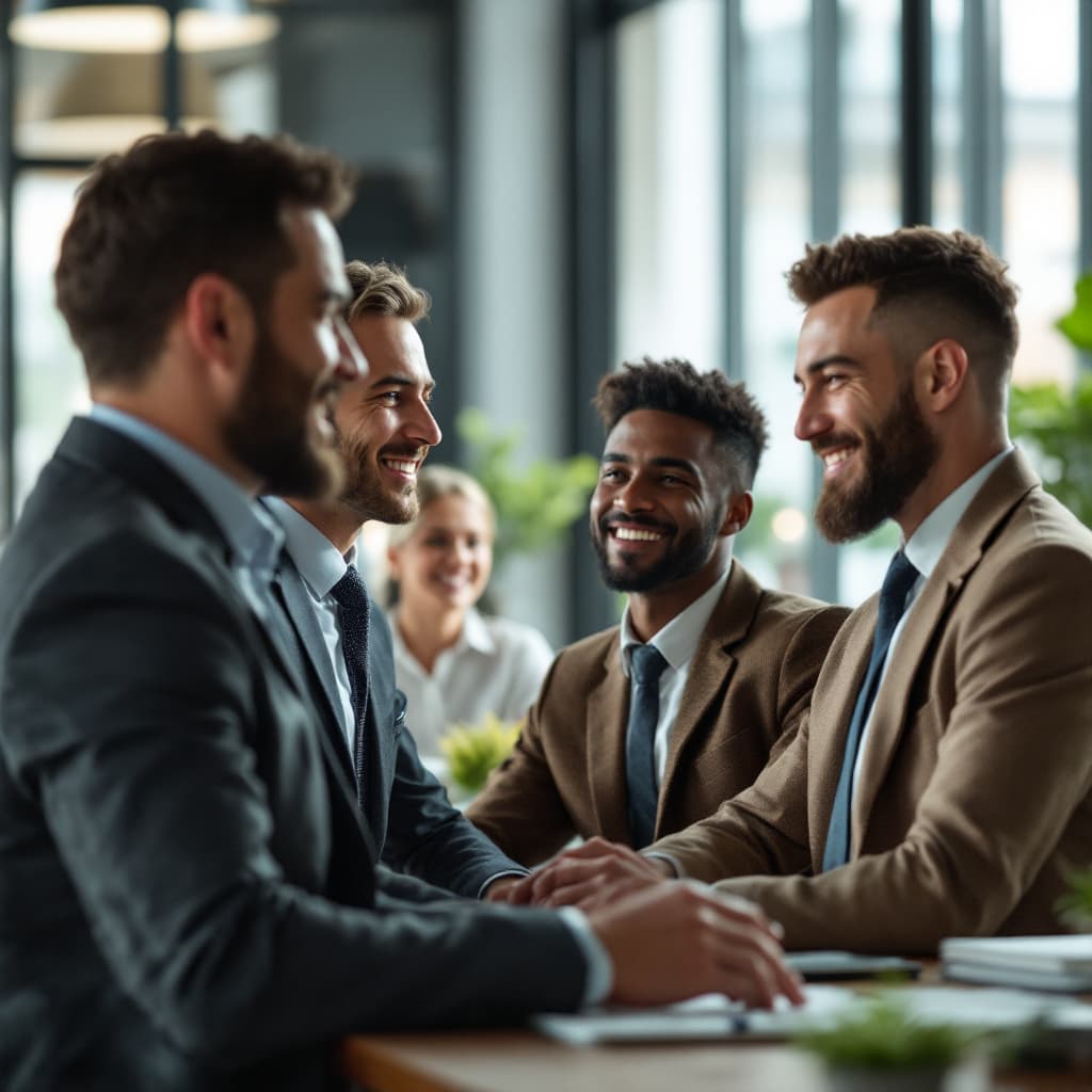 AI generated: a series of realistic diverse male 
tax professionals working in office