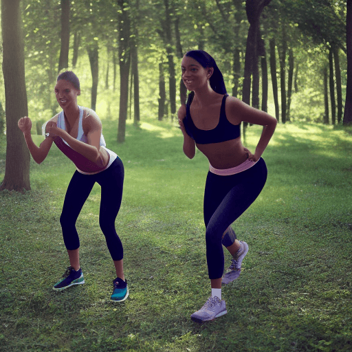 AI generated: A cute picture of a person exercising, with the focus on the person. 