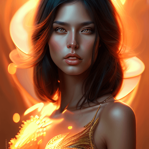 AI generated: portrait of a gorgeous dark-haired female in the style of stefan kostic, realistic, half body shot, ...