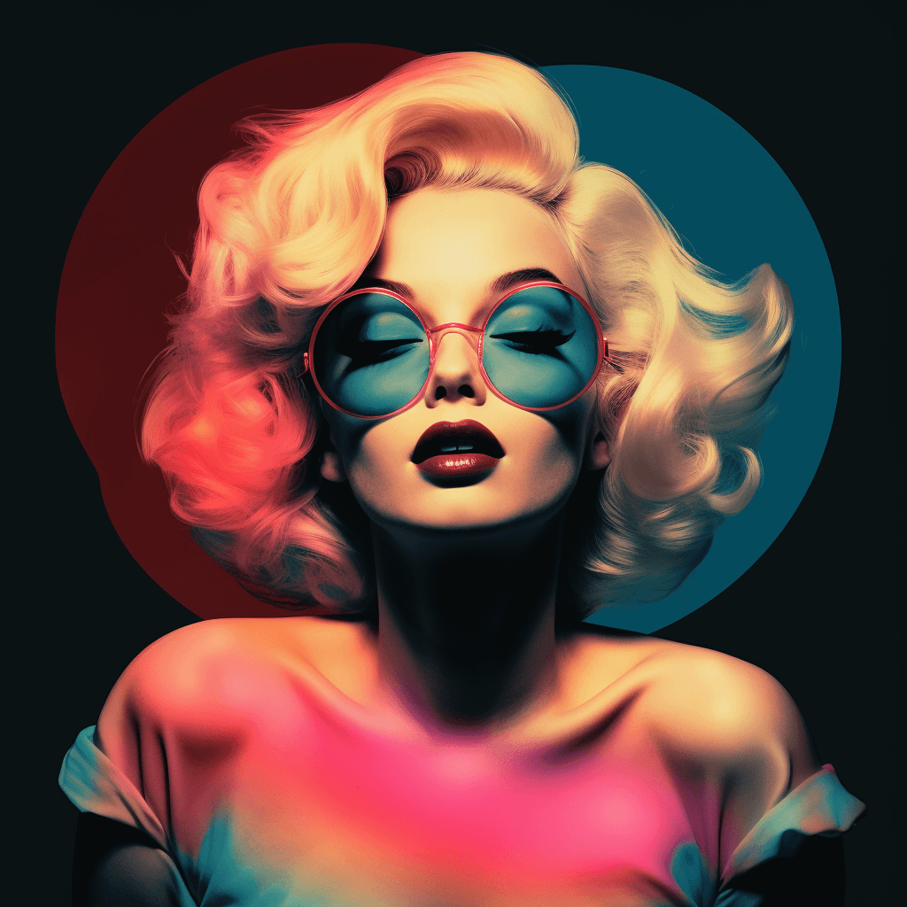 AI generated: Marilyn Monroe, T-Shirt, lofi colors, lofi vibes, extra eyes