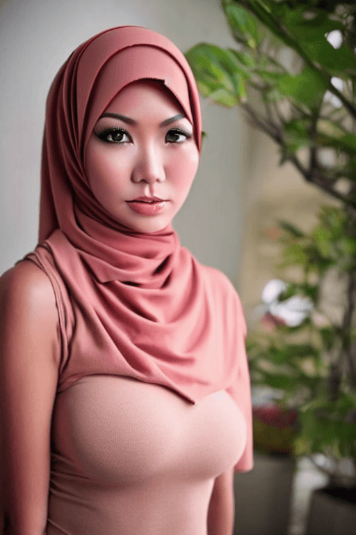 AI generated: (hardcore pov of beautiful thin indonesian woman), hijab, tan skin, (photorealistic:1), (hyper reali...