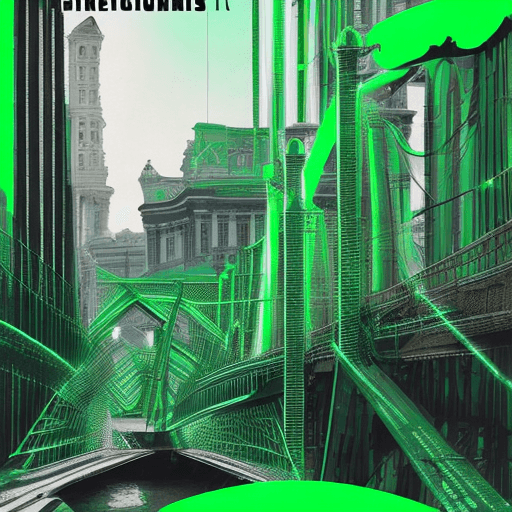 AI generated: advertising poster for excursions through digital channels of St. Petersburg, installation of diode ...