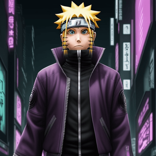 AI generated: naruto in cyber punk