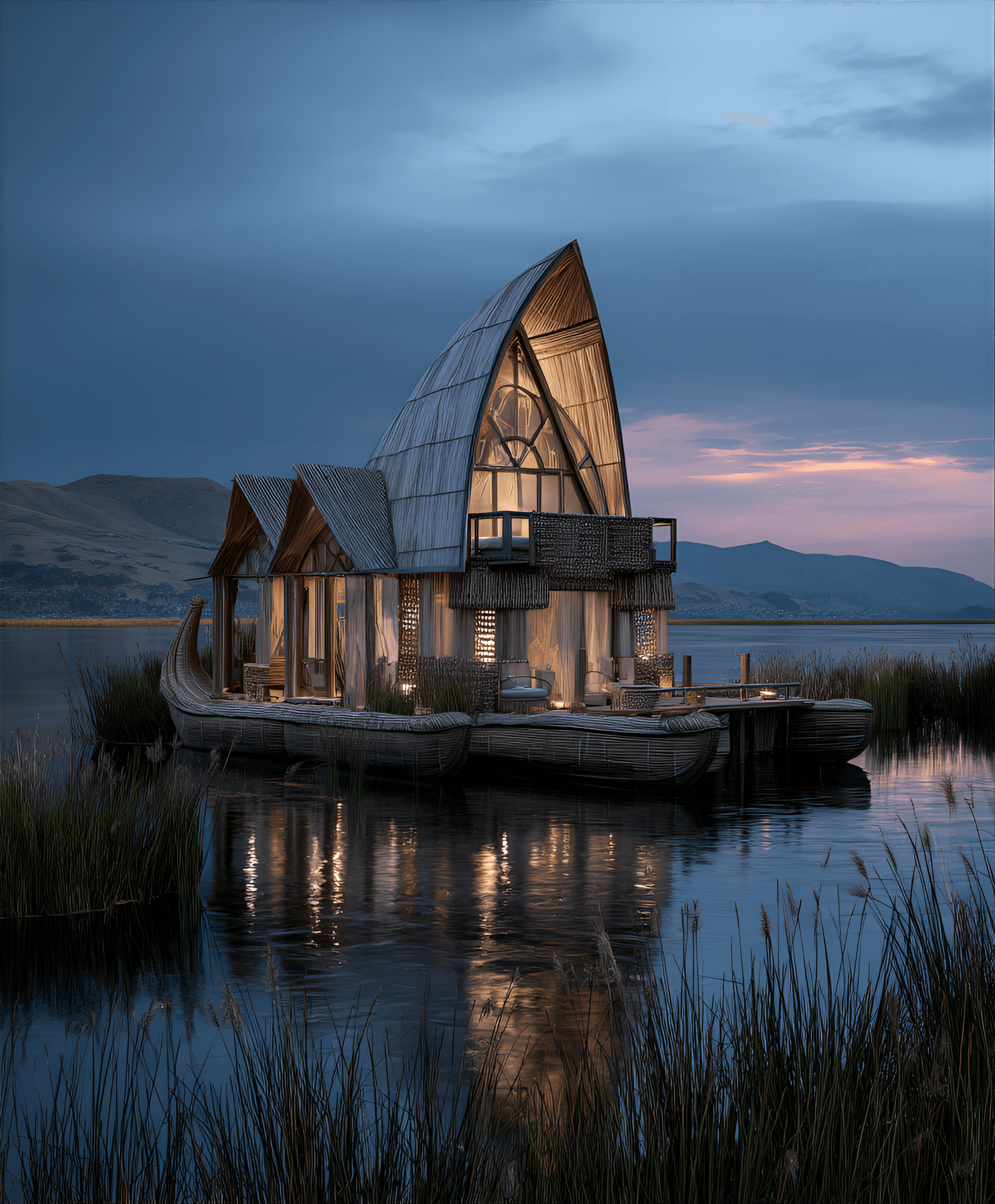 AI generated: Conceptual design of a floating house