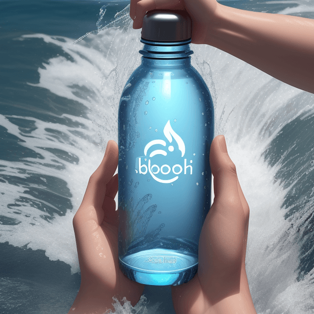 AI generated: create a company logo for Blooh! Water a premium water bottle company, hyper realism, 
