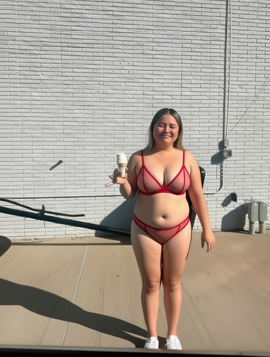 AI generated: Make the lingerie thinner and more see through 