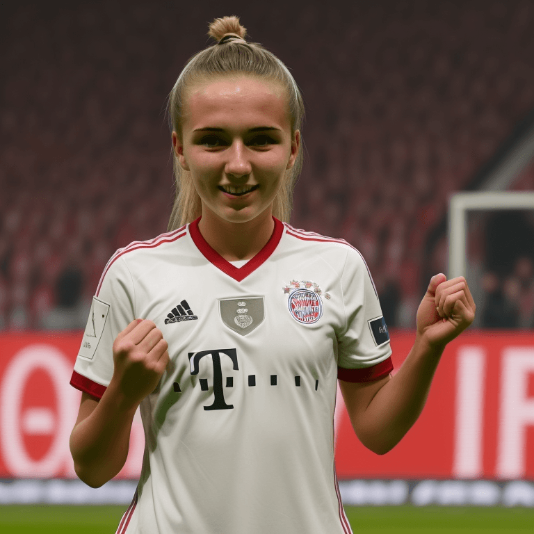 AI generated: bayern munchen 20 year old girl player