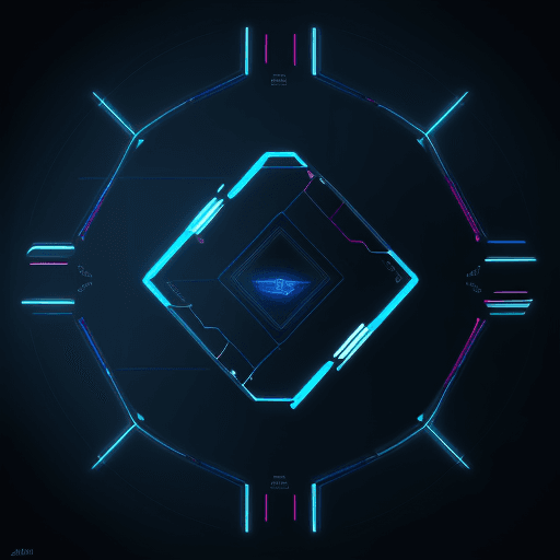 AI generated: A high technology futuristic background with a dark blue and colorful scheme, featuring glowing circ...