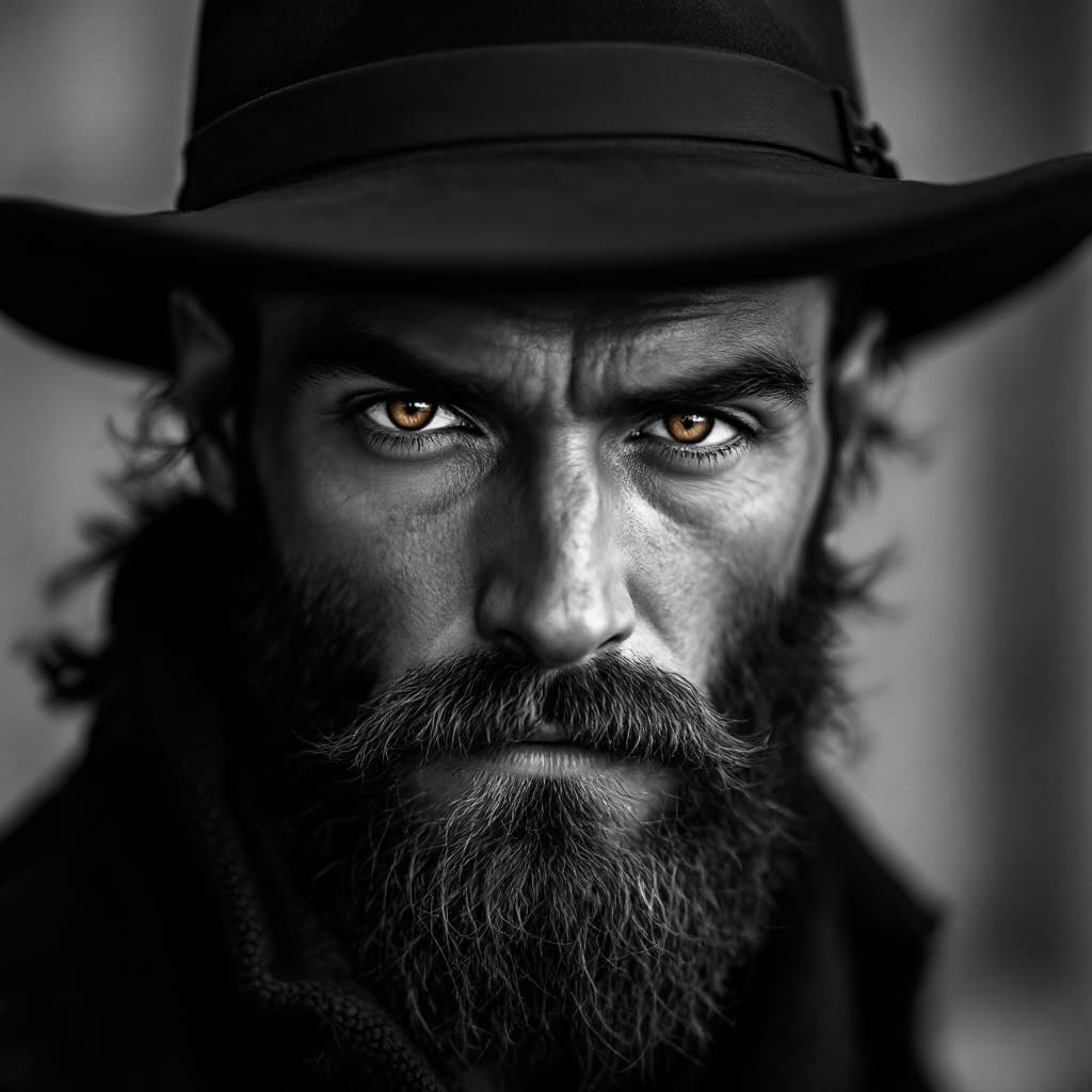 AI generated: Fashion photography, cover photo, black and white, male model in his mid-thirties with a slim build,...