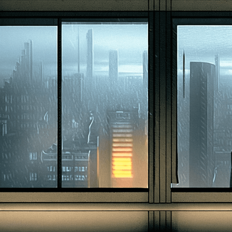 AI generated: {

  "0": "(apartment with a window), ((view from the apartment to the street)), (Blade Runner 2049)...