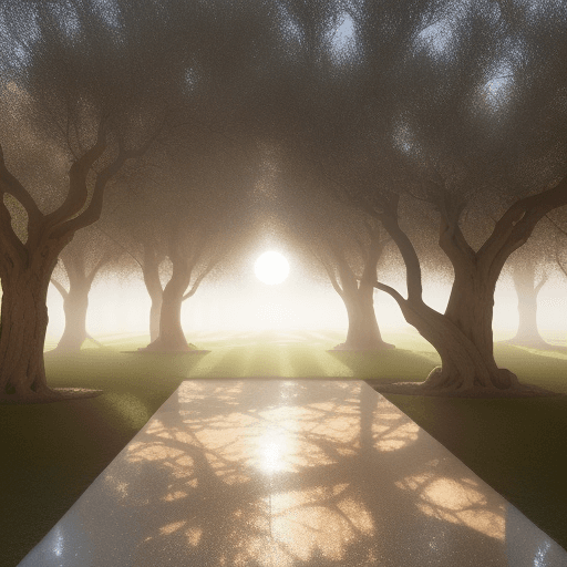 AI generated: a shining fog, finely bright background, a bright daylight background, tiny dust that radiates light...