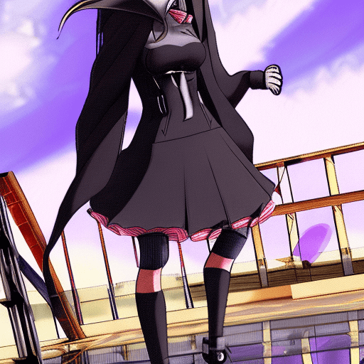AI generated: Full body potrait, anime girl, anime style, pixiv, 1 girl, slim, thin, anime girl, adult, masked wit...