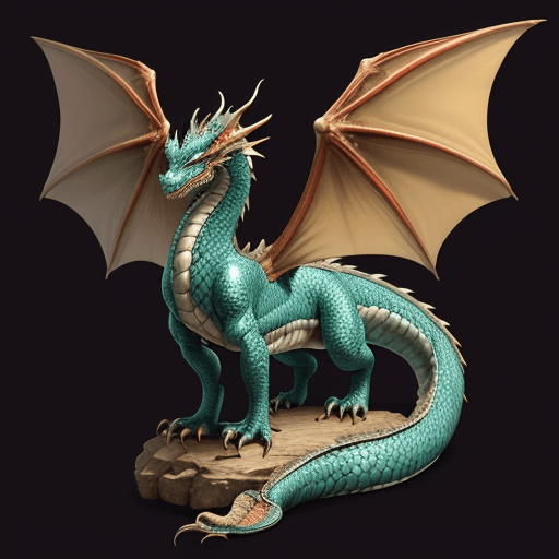 AI generated: A majestic dragon that blends Eastern and Western styles, featuring a long, sinuous body characteris...