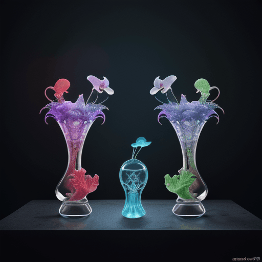 AI generated:  Boho, Christmas, orchid, skull, betta fish, bioluminiscent creatures, intricate artwork . octane re...