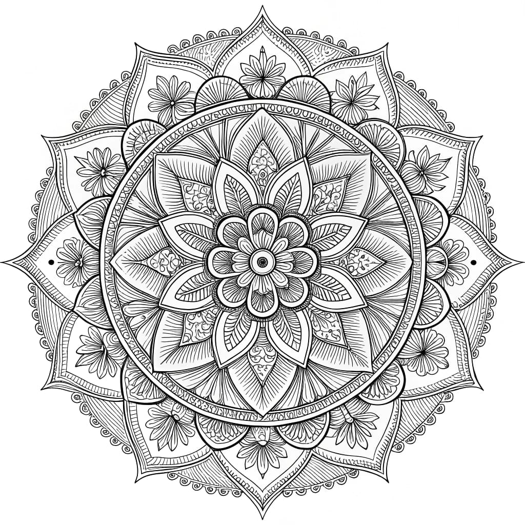 AI generated: Create an intricate and highly detailed mandala design specifically for adult coloring books. Keep i...