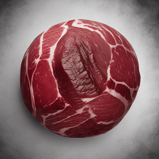AI generated: globe made up of steak meat