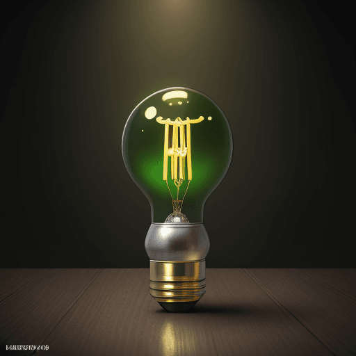 AI generated: Bulb on the table with the design and character of hulk The bulb is gold and Green dark, no watermar...