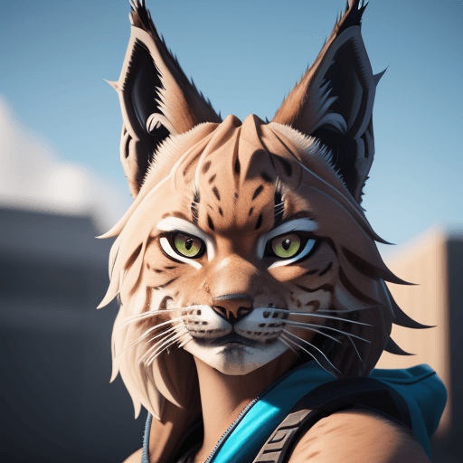 AI generated: Lynx Fortnite, realistic, ultra realistic face, 8k ultra HD, nude