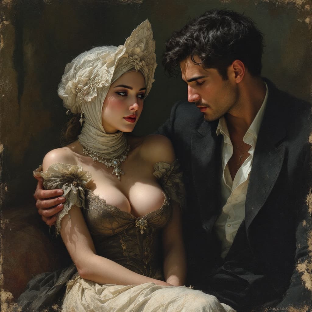 AI generated: one woman with his master chilling
