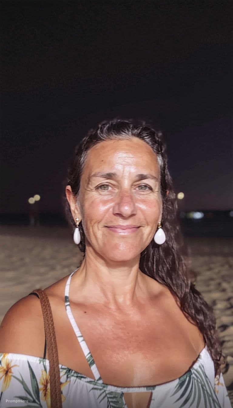 AI generated: Bikini wearer at Goa close up