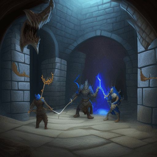 AI generated: "Design an epic Dungeons and Dragons-inspired scene featuring a mighty Dragonborn warrior with dark ...