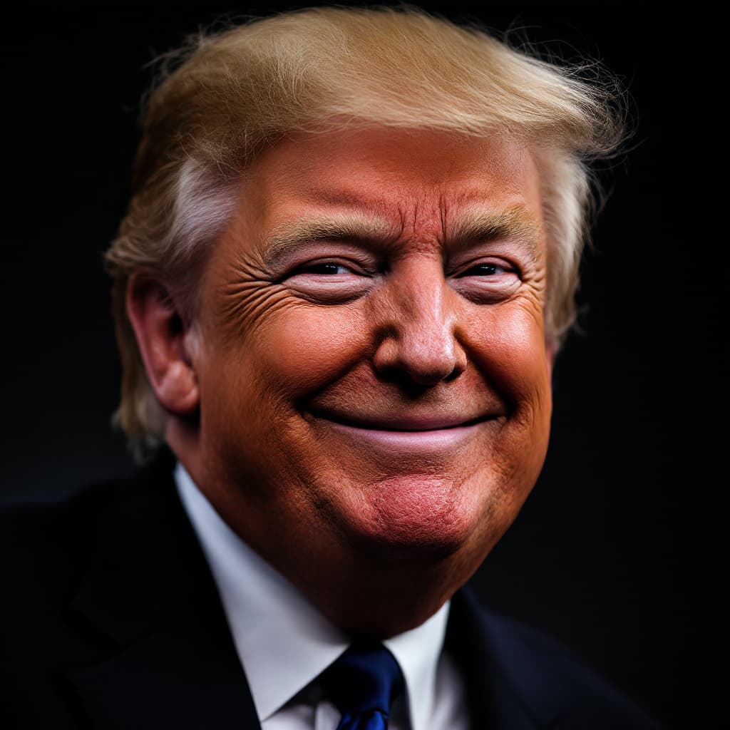 AI generated: donald trump smile photography