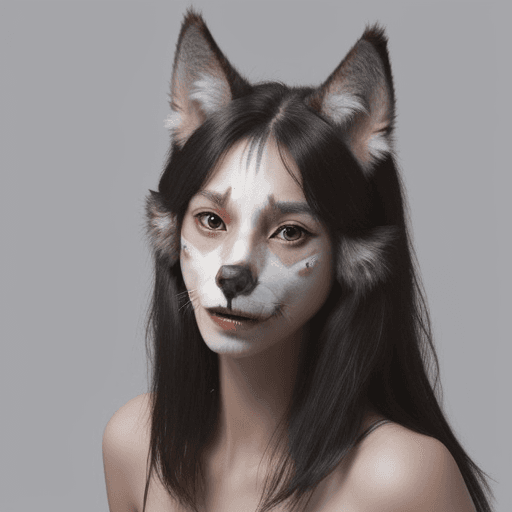 AI generated: human with wolf face, with 2 ears, and 4 arms