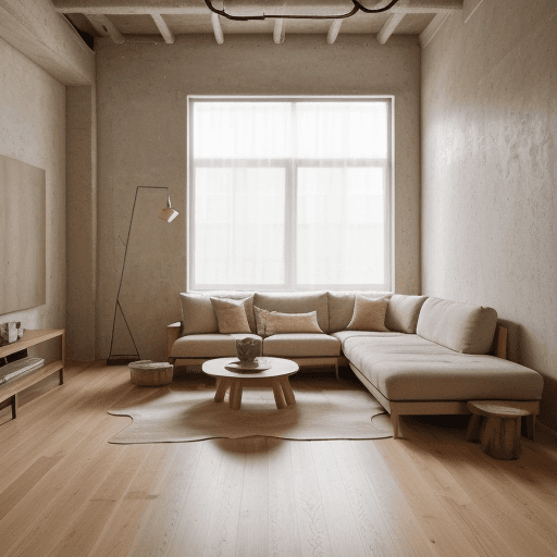 AI generated: high resolution photography interior design, talking pit, wooden floor, huge windows, Iuxury style f...