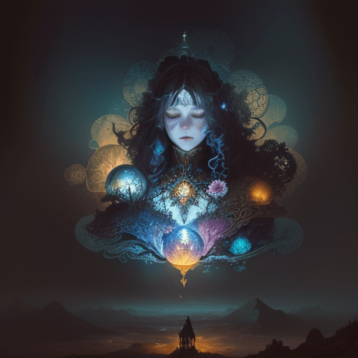 AI generated: Medussa watching whole world people praying it like an idol with intricate details with puffy cotton...