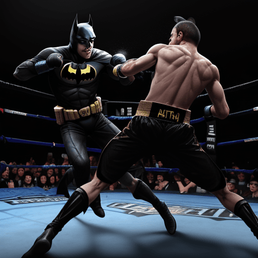 AI generated: Habib Nurmagomedov fight with batman, 4k,ultra HD 