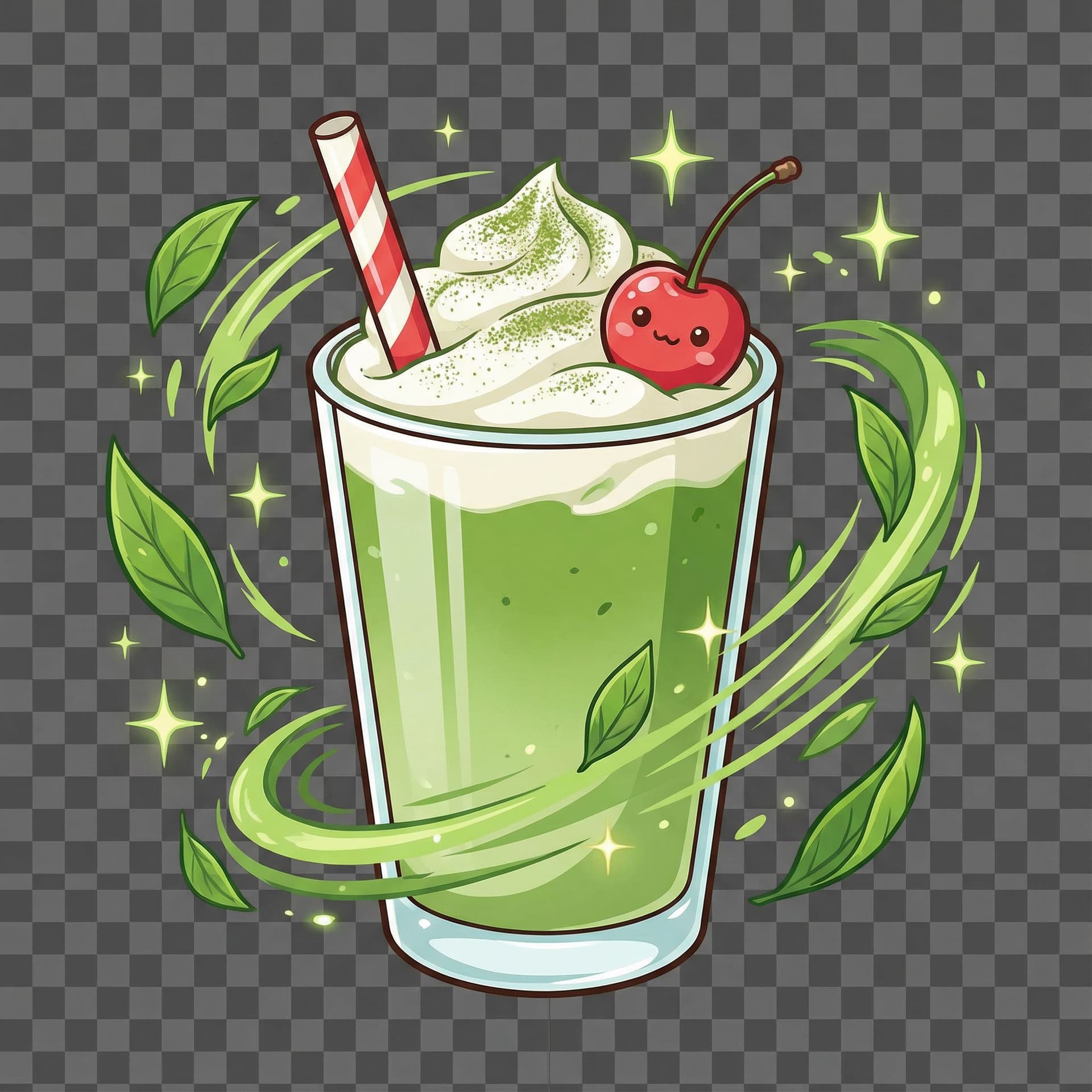 AI generated: Matcha drink japannes anime style png