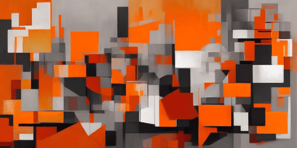 AI generated: abstract realism painting in orange and grey with modern brush techniques, in the style of bauhaus f...
