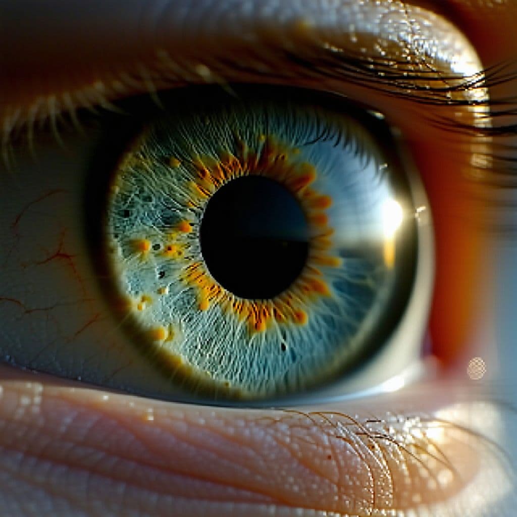 AI generated: Photo of a ultra realistic Eyeball, dramatic light, pale sunrise, cinematic lighting, battered, low ...