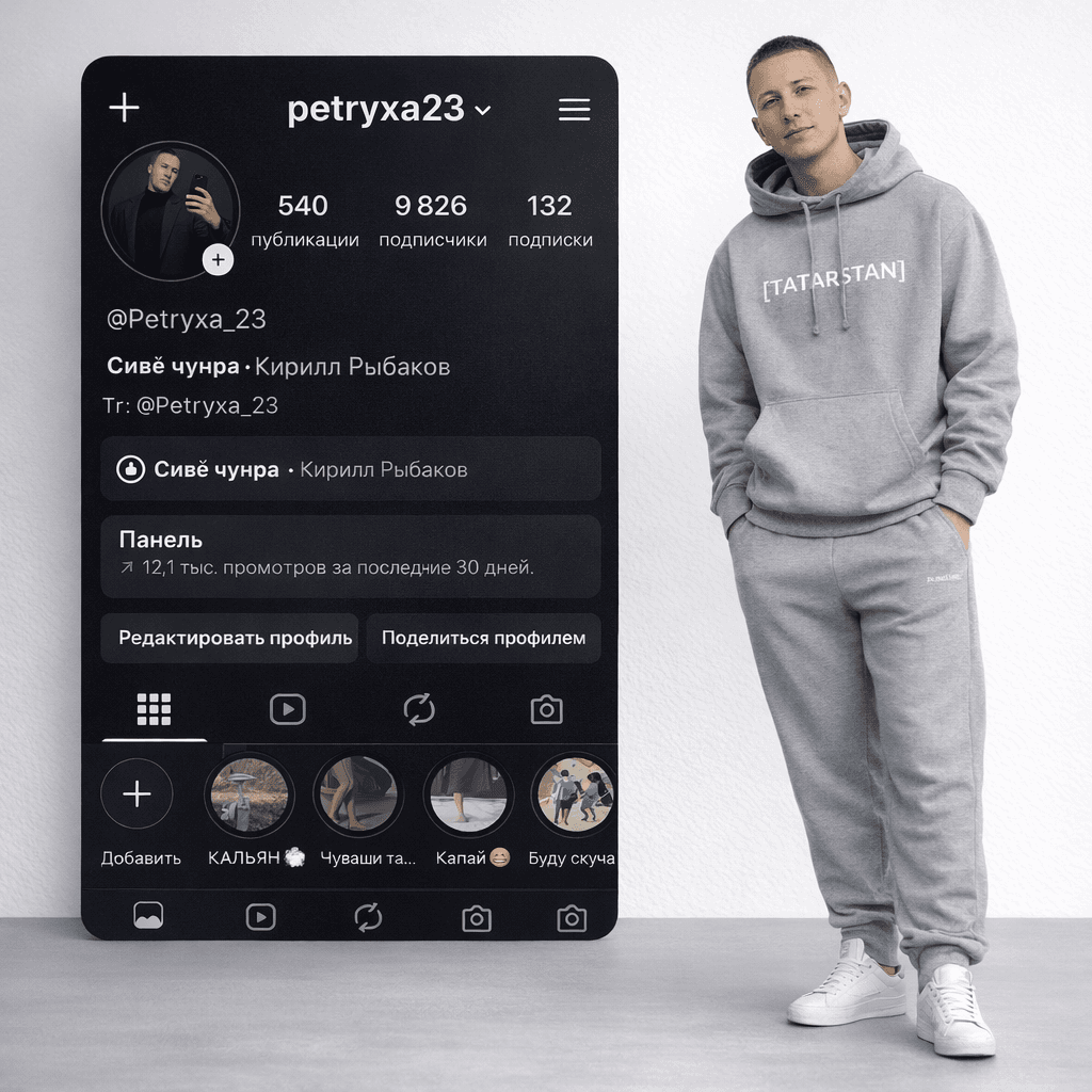 AI generated: A gray hoodie [sweatpants color gray ] with a "[TATARSTAN]" logo, gray jogging pants [pants color gr...