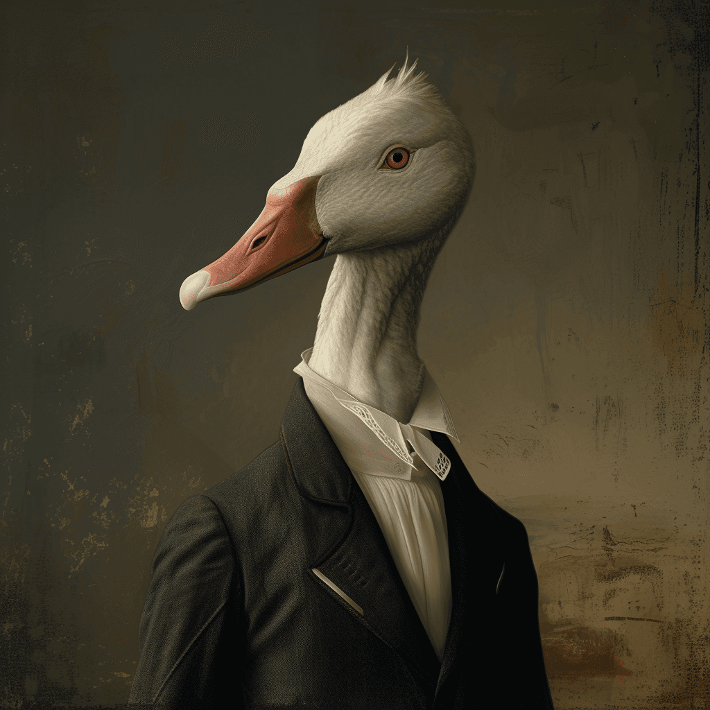 AI generated: Ms Swan, He look like a man