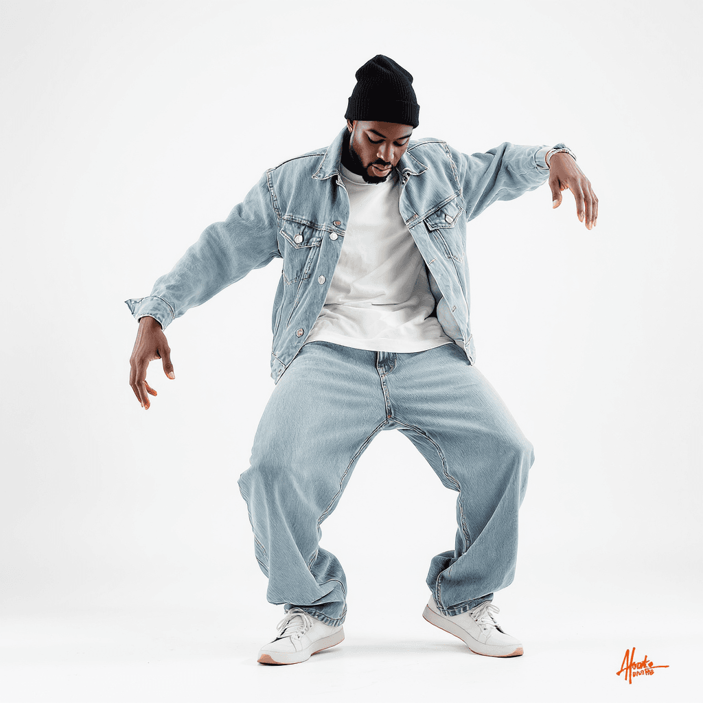 AI generated: funny caricature, funky dancer, male, african american ethnicity, 28 years old, energetic, flexible,...