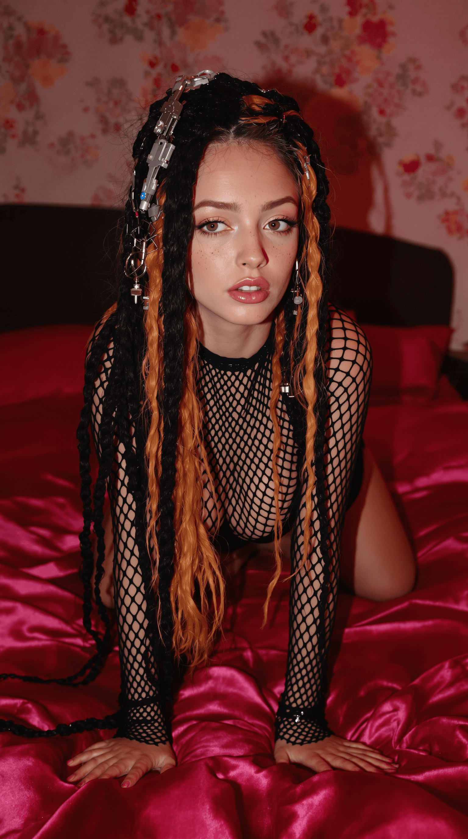 AI generated: Ultrarealistic, high-definition iphone photo of lunai, a 25-year-old Argentinian influencer with lon...