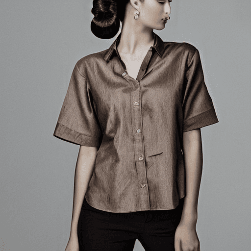 AI generated: A portrait of a young woman with an elegant and sophisticated style. Her hair is pulled back into a ...