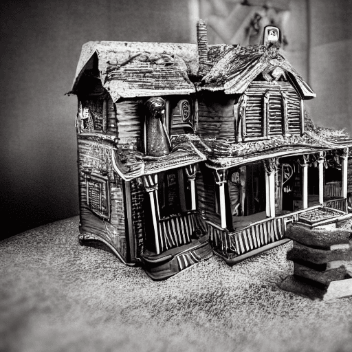 AI generated: beetlejuice, in a horror house, sharp, amazing, bokeh, hasselblad dslr, realistic