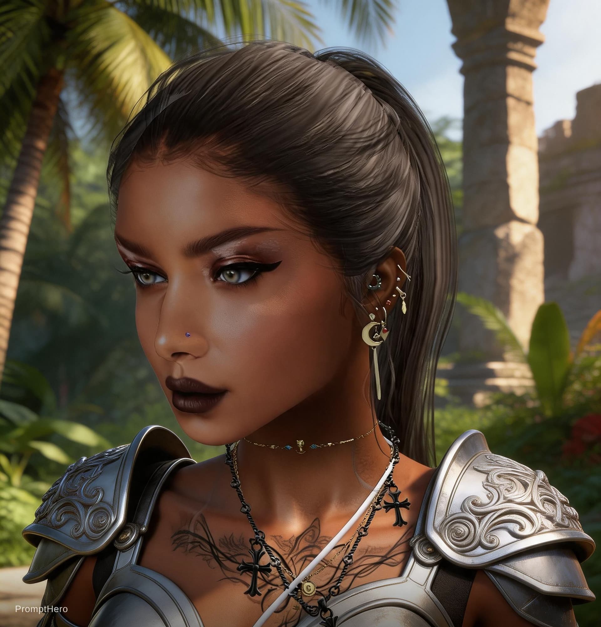 AI generated: strong warrior princess|centered|key visual|intricate|highly detailed|breathtaking beauty|precise li...